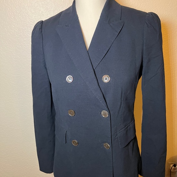 Rebecca Taylor tailored Blazer Jacket Navy size M - Picture 1 of 12